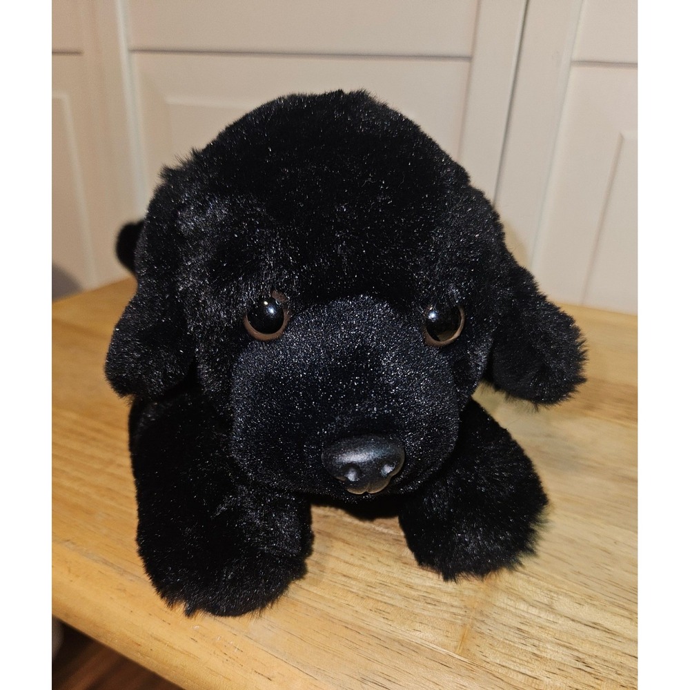 FAO Schwarz Black Labrador Retriever Plush Puppy Stuffed Animal Black Lab Dog